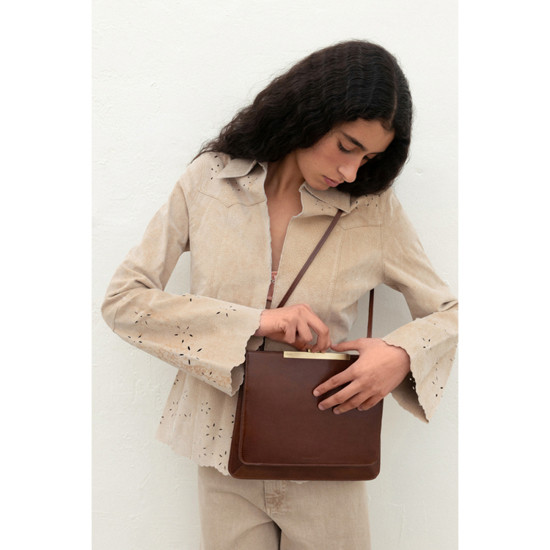 아카이브앱크]Double flat bag(Vintage wood)
