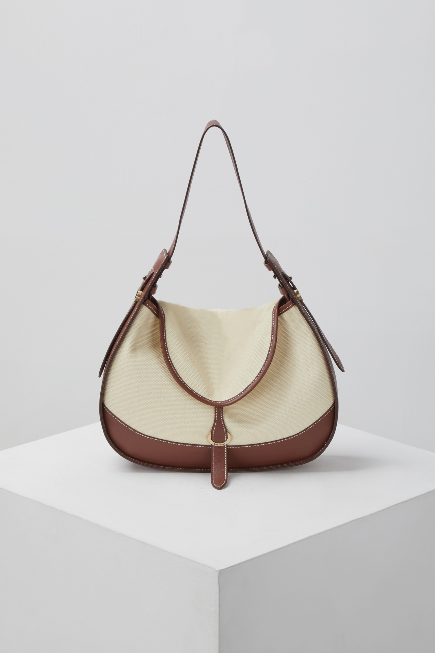 【ARCHIVEPKE】Hobo canvas bag(Vintage wood) OVBAX23503WBR Hobo canvas bag(Vintage wood)_Archivépke