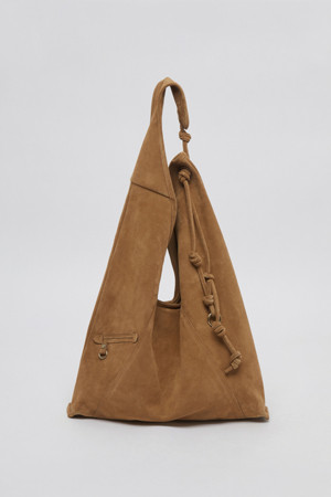 Knotted layer bag(Suede caramel)