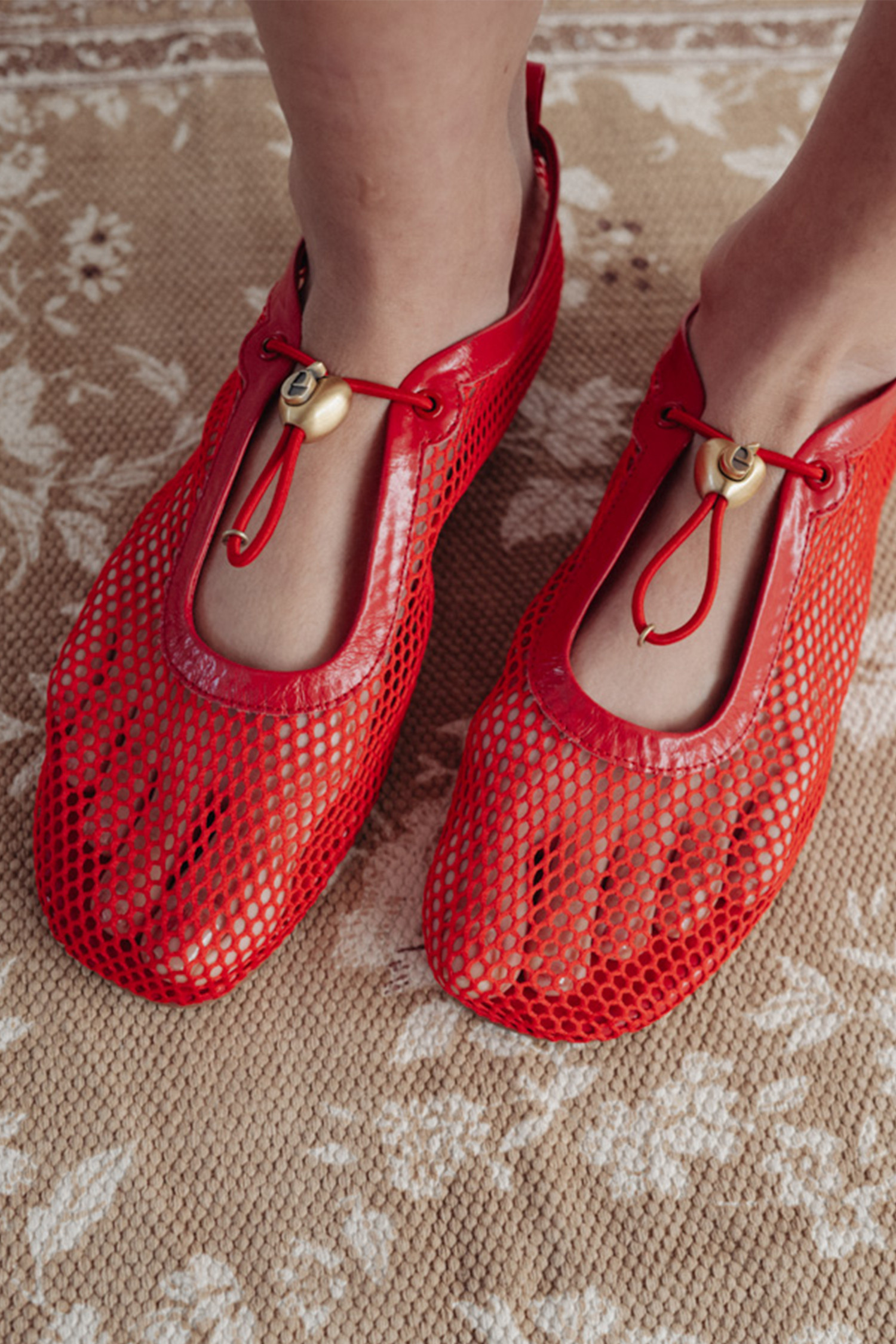 ★Archivepke★Mesh luv string flat★Red fever★韓国★大人気 EXCLUSIVE] Mesh luv string flat(Red fever)_Archivépke