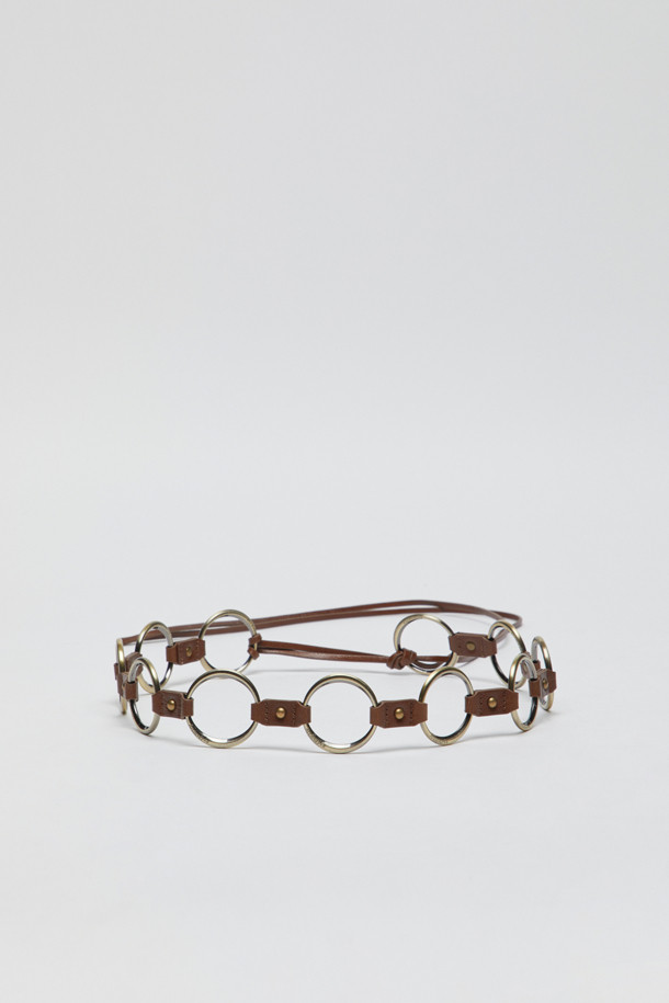 Eyelet link belt(Glossy crack camel)_CAMEL-a