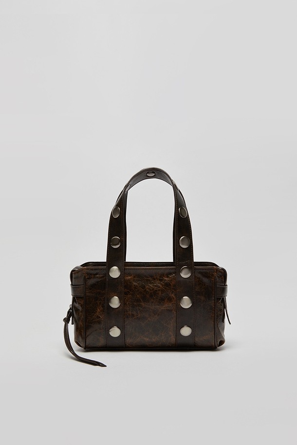 [EXCLUSIVE] Stud tote bag(Oak Brown)_BROWN-a