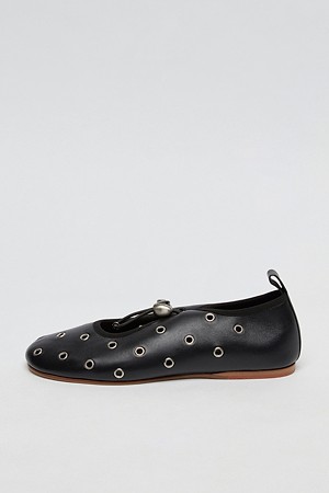 Luv string eyelet flats(Deep sleep)_BLACK-a