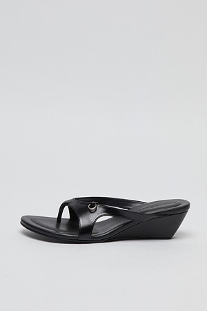 O-ring wedge sandals(Deep sleep)_BLACK-a