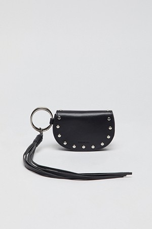 Stud tassel pouch(Deep sleep)_BLACK-a
