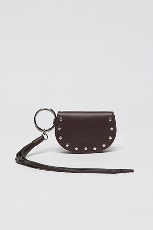 Stud tassel pouch(Brown)_BROWN-a