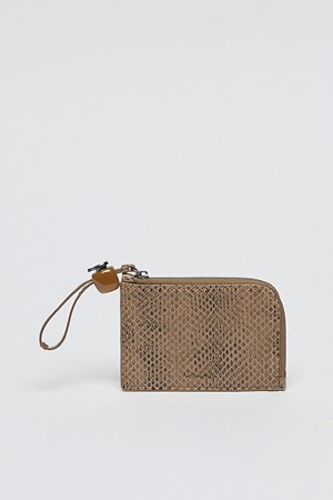 Formica zip compact wallet(Python beige)_BEIGE-a
