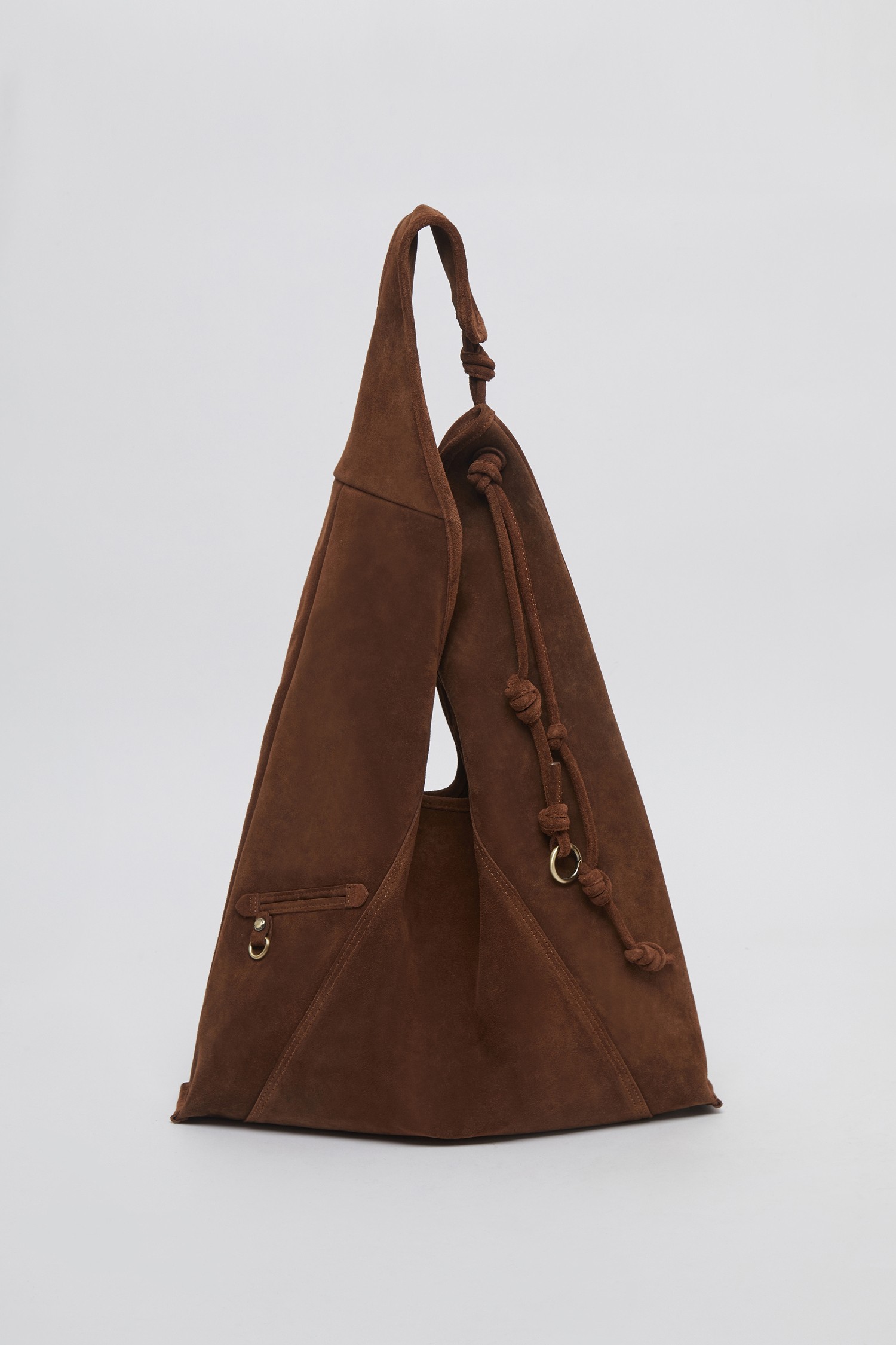 Knotted layer bag(Suede brown)_Archivépke