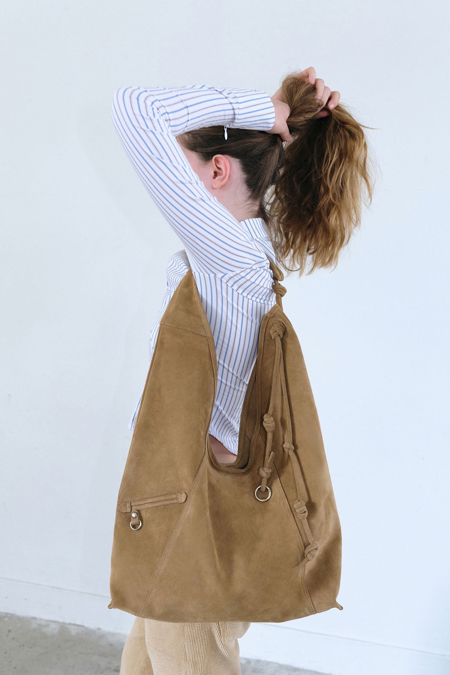 EXCLUSIVE] Knotted layer bag(Suede caramel)_Archivépke