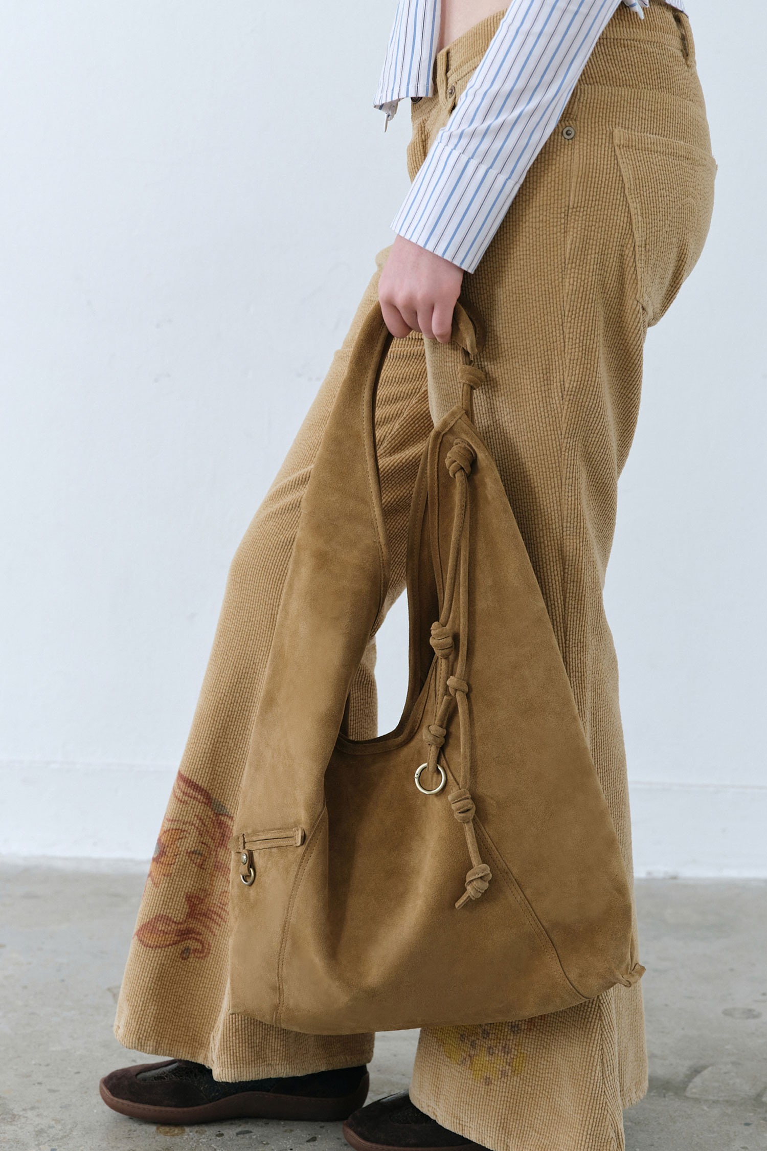Knotted layer bag(Suede caramel)_Archivépke