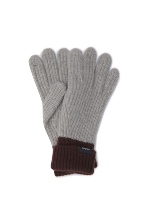 배색 니트 장갑