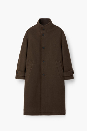 스탠드넥 벨티드 코트