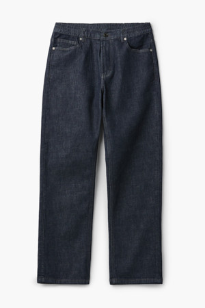 네이비 논페이드 밴딩 컴포트핏 데님