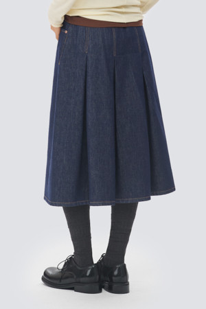 [epigram여성] 백 플리츠 데님 스커트