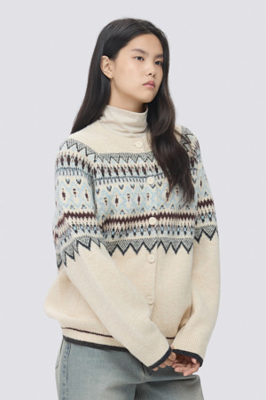 [epigram여성] 노르딕 패턴 라운드 가디건