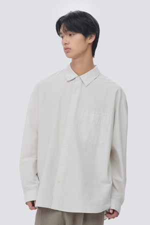 울 블렌디드 오버핏 셔츠