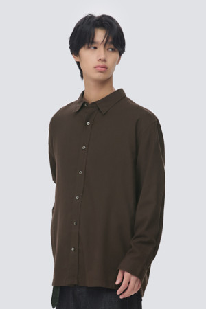 오버핏 솔리드 셔츠