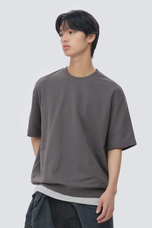 천연다잉 스웻 반팔 티셔츠 (set-up)