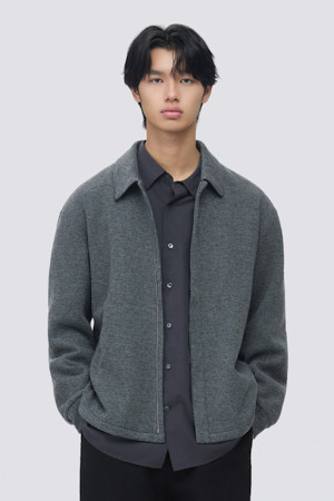 울저지 카라 집업 가디건