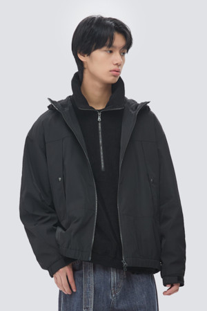 오버사이즈 숏 후드 점퍼