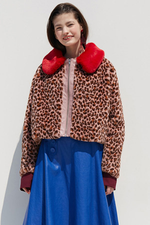 [WINTER] LEOPARD FUR JACKET_PINK