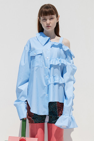 [FW] HALF SHIRTS HALF BLOUSE_BLUE