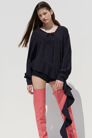 [FW] DROP FRILL BLOUSE_BLACK