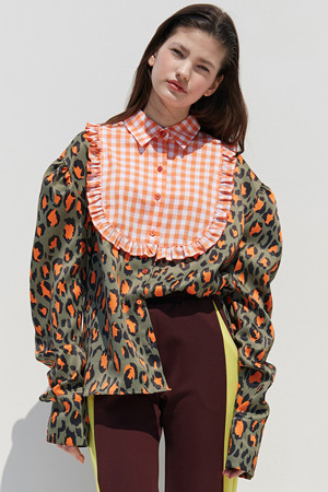 [FW] LEOPARD MIX BLOUSE_ORANGE