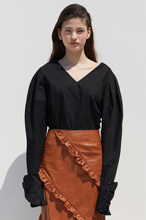 [FW] DEEP V BLOUSE_BLACK