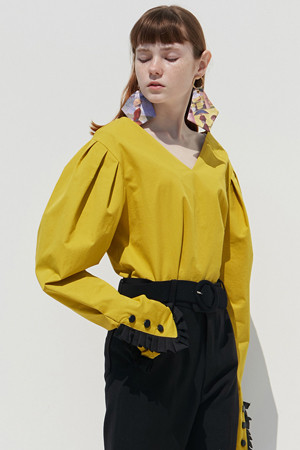 [FW] DEEP V BLOUSE_OLIVE