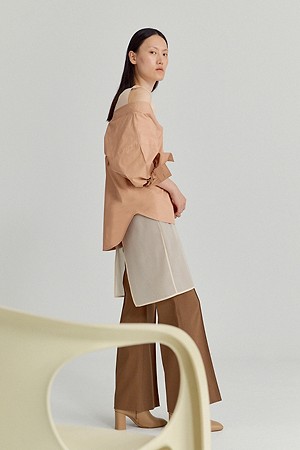 [FW] TIE-BACK SHEER DRESS _NUDE