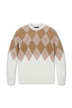 ARGYLE PATTERNED WINDPROOF SWEATER(MEN)