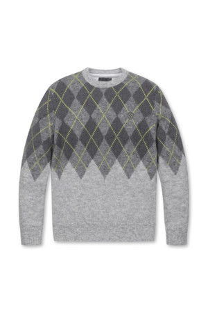 ARGYLE PATTERNED WINDPROOF SWEATER(MEN)