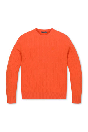 CABLE CASHMERE ROUND SWEATER(MEN)