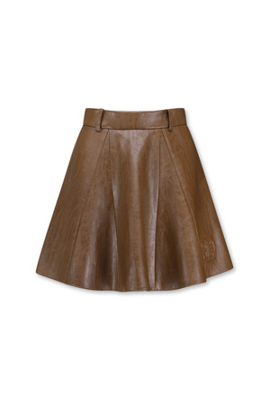 VEGAN LEATHER SKIRT(WOMEN)_BEIGE-a
