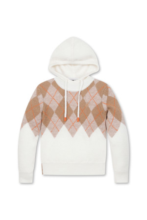 ARGYLE PATTERNED HOODIE(WOMEN)