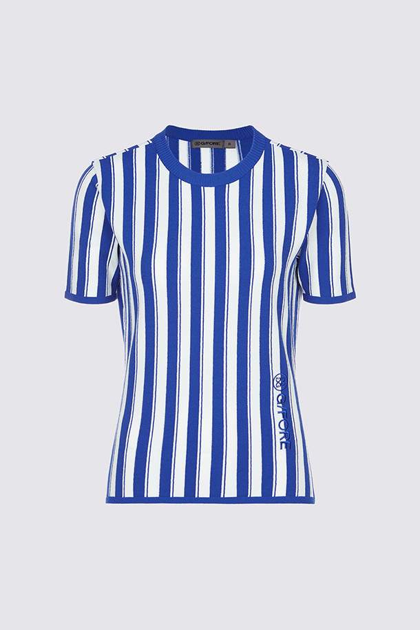 지포어-WOMEN APPAREL-STRIPE SHORT SLEEVE SWEATER(WOMEN)