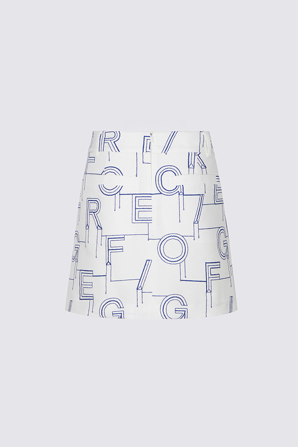 지포어-WOMEN APPAREL-PATTERNED SEERSUCKER SKIRT(WOMEN)