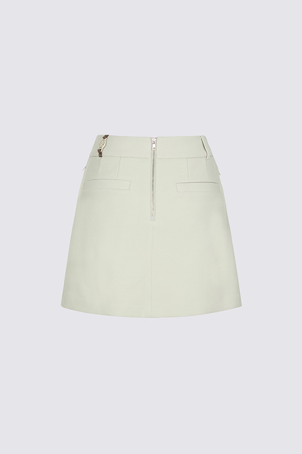 지포어-WOMEN APPAREL-LEATHER PATCH SKIRT (WOMEN)