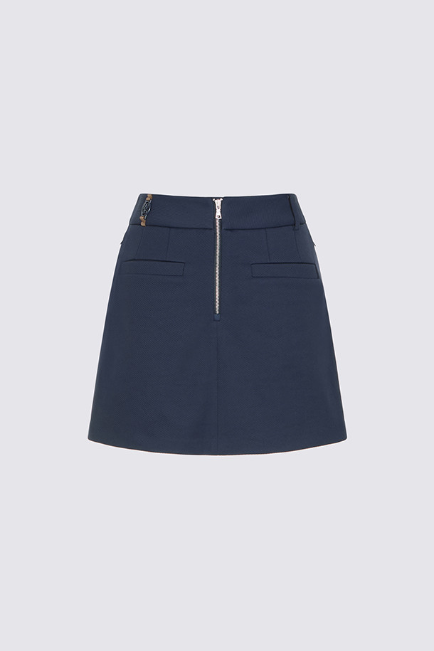 지포어-WOMEN APPAREL-LEATHER PATCH SKIRT (WOMEN)