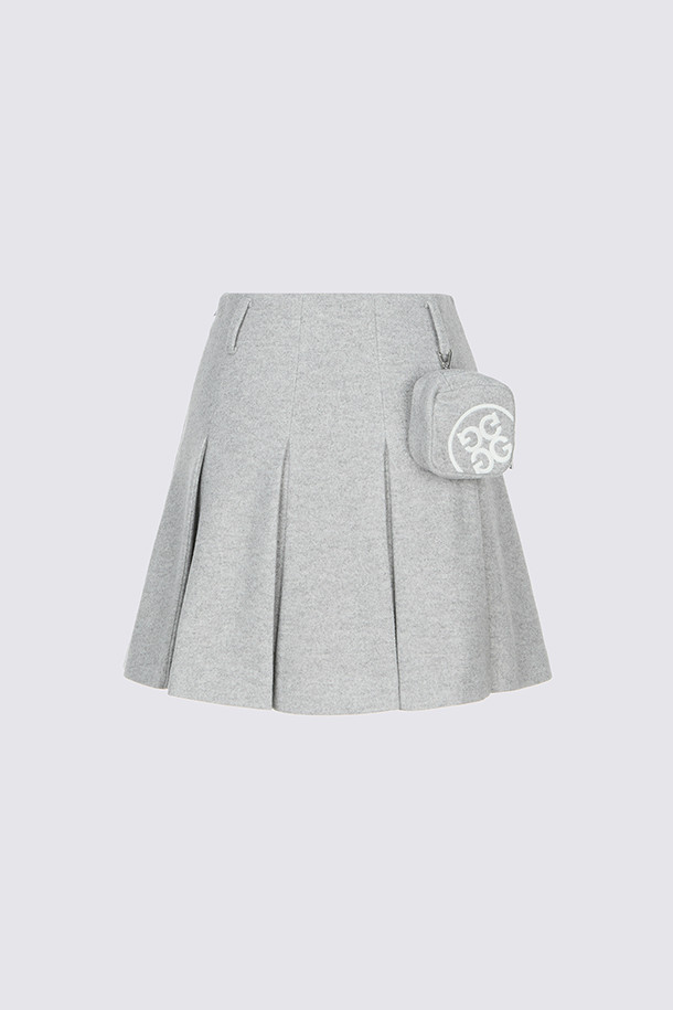 지포어-WOMEN APPAREL-WOOL PLEATED SKIRT (WOMEN)