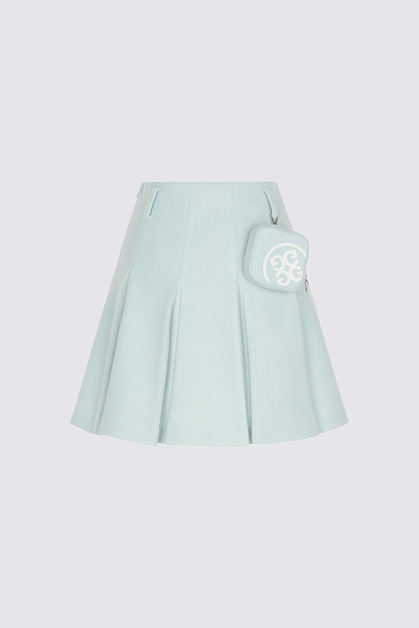 지포어-WOMEN APPAREL-WOOL PLEATED SKIRT (WOMEN)