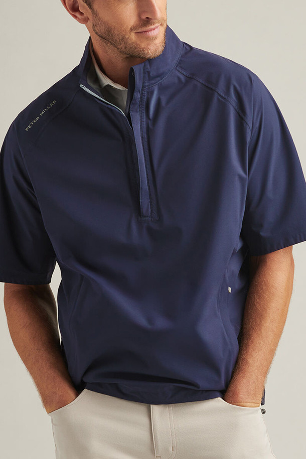 PETER MILLAR - 블루종/점퍼 - SHIELD SHORT SLEEVE RAIN SHELL