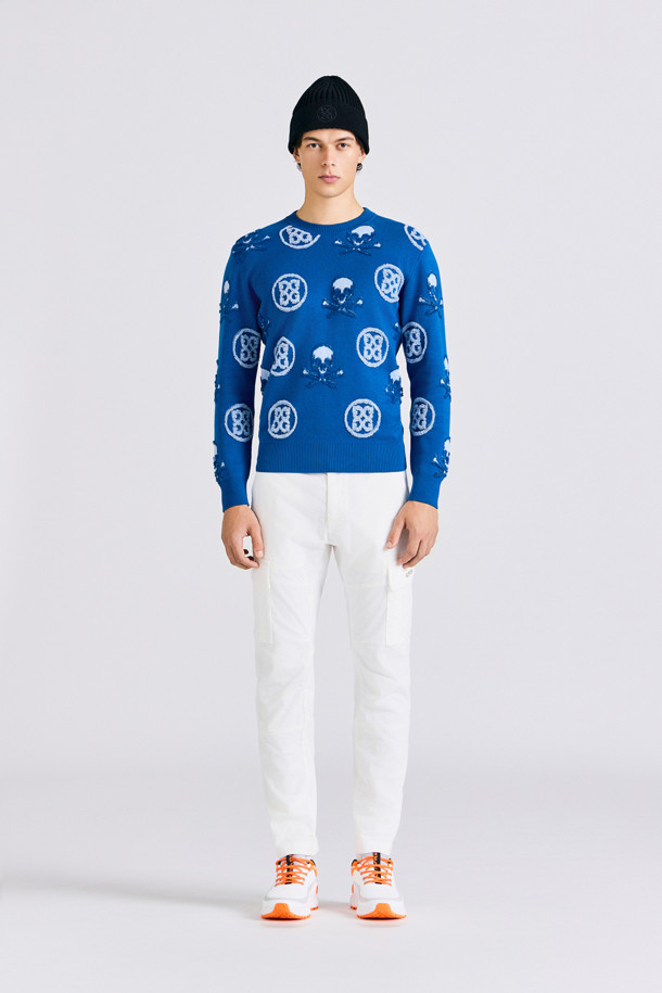 JACQUARD CREWNECK SWEATER(MEN)_BLUE-a