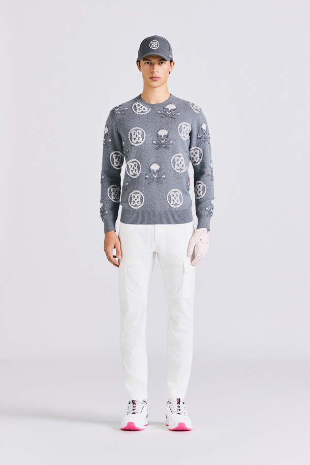 JACQUARD CREWNECK SWEATER(MEN)_GREY-a