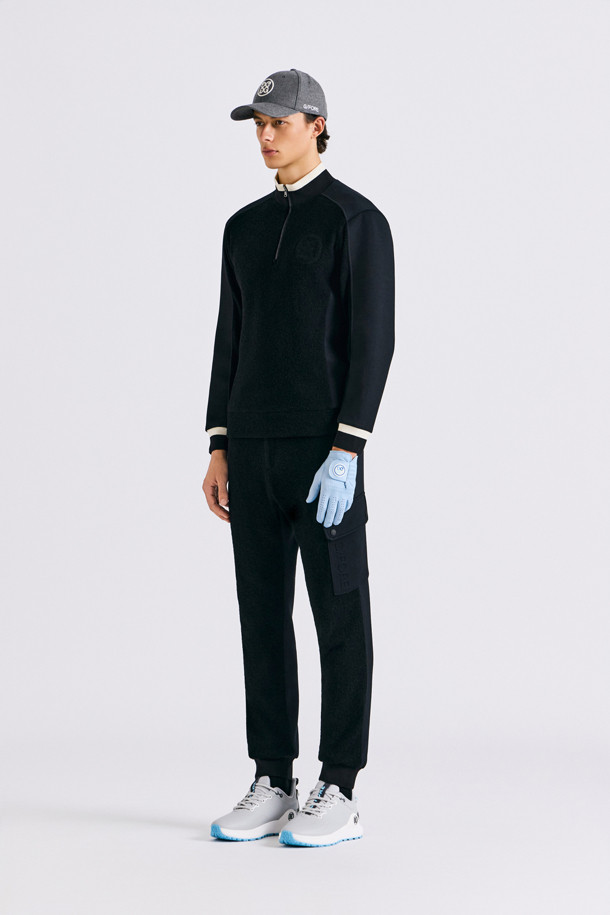 BOUCLÉ HALFZIP(MEN)_BLACK-a