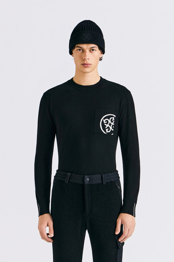 WINDPROOF ROUNDNECK SWEATER(MEN)_BLACK-a
