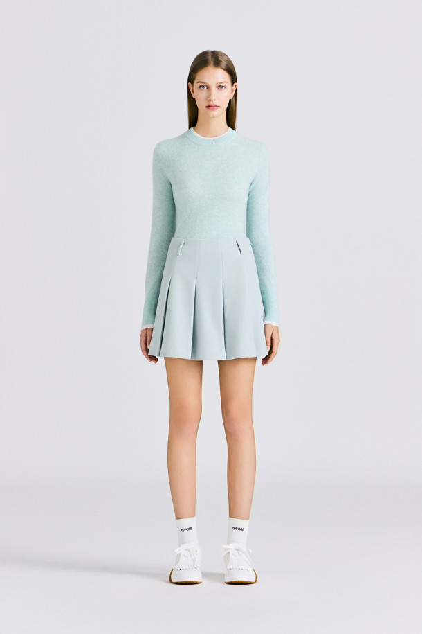 지포어-WOMEN APPAREL-WOOL PLEATED SKIRT (WOMEN)