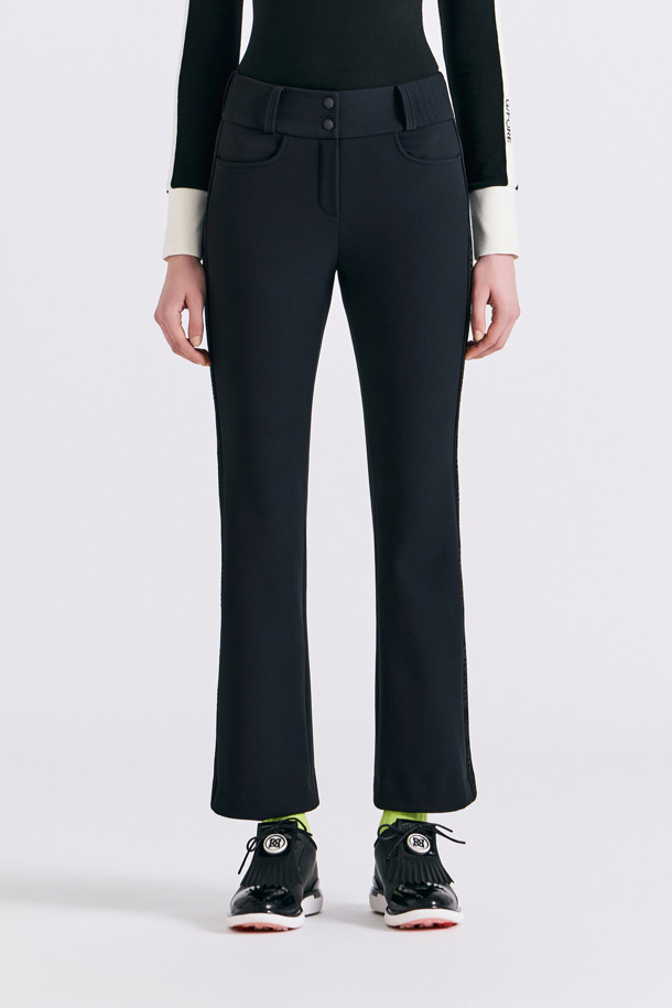 SEMI BOOTCUT BONDED PANT(WOMEN)_BLACK-a