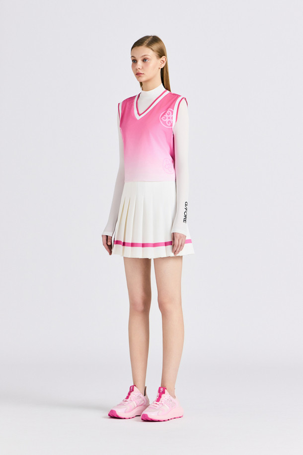 지포어-WOMEN APPAREL-V NECK WOOVEN VEST(WOMEN)